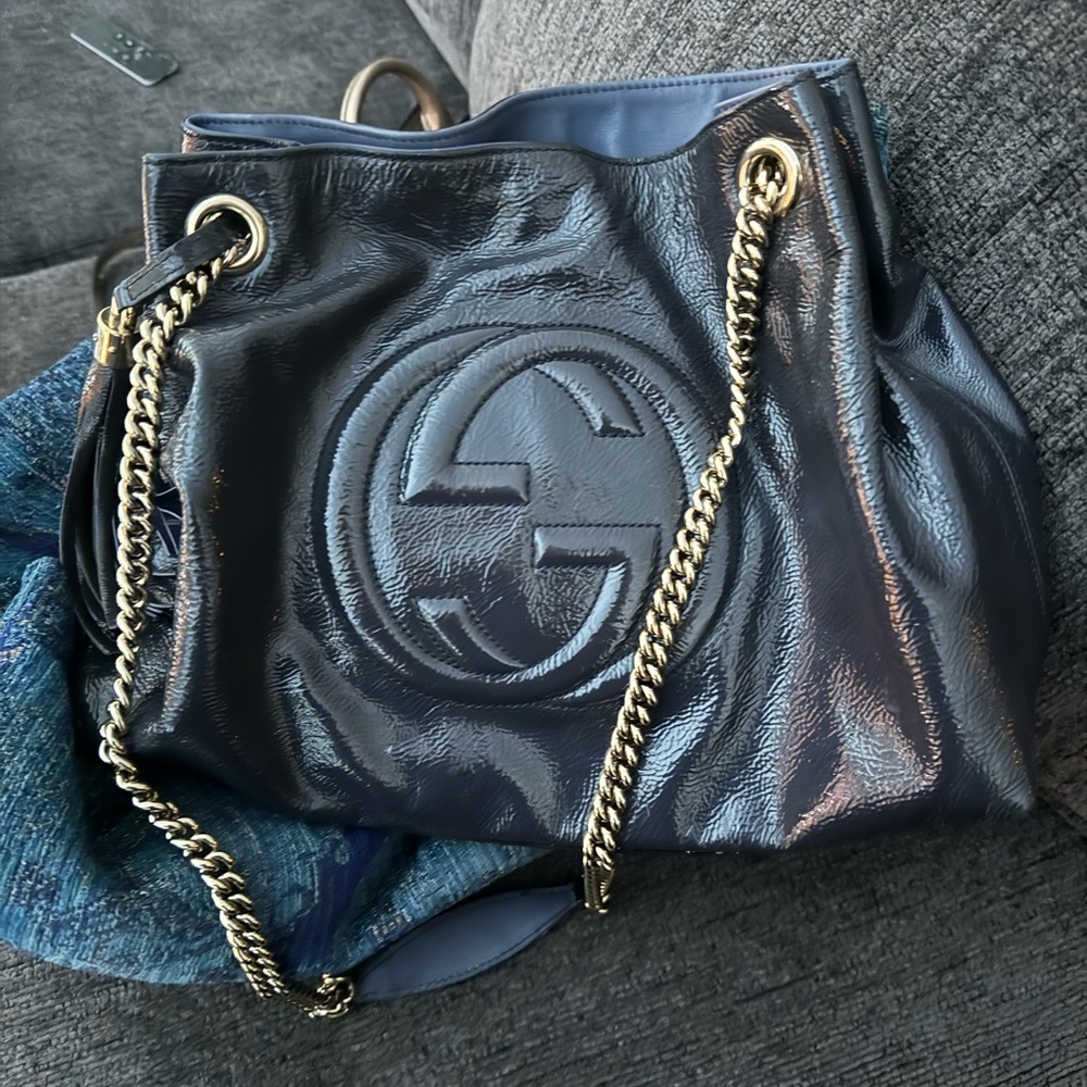Blue Gucci Patented purse